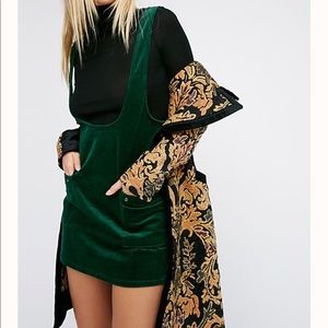 Green Free People Corduroy Overall Dress 12